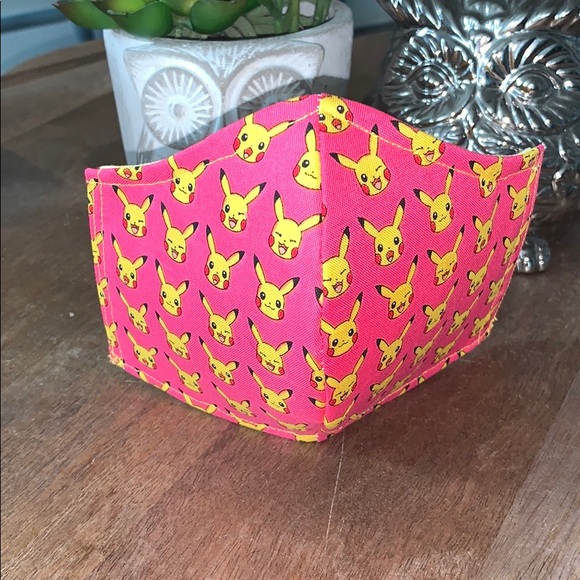 Pikachu in pink print Face Mask - Picture 3 of 4